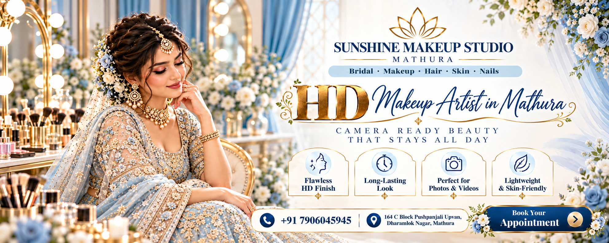 Sunshine Makeup Studio - HD Makeup Artist in Mathura, Camera Ready Beauty That Stays All Day